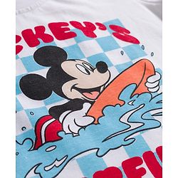 Babyhug Disney Single Jersey Knit Half Sleeves T-Shirt & Shorts Set With Mickey Mouse Graphics - Multicolor