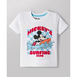 Babyhug Disney Single Jersey Knit Half Sleeves T-Shirt & Shorts Set With Mickey Mouse Graphics - Multicolor