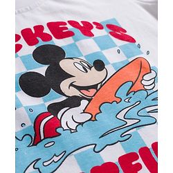 Babyhug Disney Single Jersey Knit Half Sleeves T-Shirt & Shorts Set With Mickey Mouse Graphics - Multicolor
