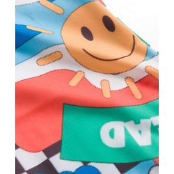 Babyhug Half Raglan Sleeves Water Repellent Animal Printed Legged Swimsuit - Multicolour