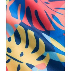 Babyhug Half Raglan Sleeves Tropical Theme Printed Legged Swimsuit - Multicolour