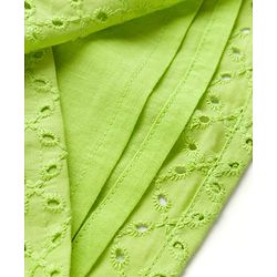 Babyhug Cotton Woven Half Puffed Sleeves Schiffili Frock - Green