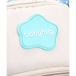 Babyhug 16 Inches Jungle Theme Backpack | 2 Main Compartments, 2 Front Pockets, 2 Side Bottle Pockets | Water Resistant | Durable Zippers | For School, Travel & Outdoors | Blue White