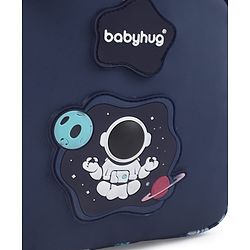 Babyhug 16 Inches Galaxy Astronaut Theme Backpack | 2 Main Compartments, 3 Front Pockets, 2 Side Bottle Pockets | Water Resistant | Durable Zippers | For School, Travel & Outdoors | Blue