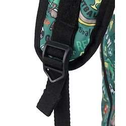 Babyhug 16 Inches Dino Theme Snappy Backpack | 2 Main Compartments, 2 Front Pockets, 2 Side Bottle Pockets | Water Resistant | Durable Zippers | For School, Travel & Outdoors | Green Black