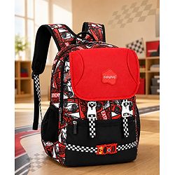 Babyhug 16 Inches Dino Theme Snappy Backpack | 2 Main Compartments, 2 Front Pockets, 2 Side Bottle Pockets | Water Resistant | Durable Zippers | For School, Travel & Outdoors | Green Black
