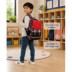 Babyhug 16 Inches Dino Theme Snappy Backpack | 2 Main Compartments, 2 Front Pockets, 2 Side Bottle Pockets | Water Resistant | Durable Zippers | For School, Travel & Outdoors | Green Black
