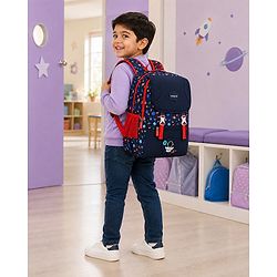 Babyhug 16 Inches Dino Theme Snappy Backpack | 2 Main Compartments, 2 Front Pockets, 2 Side Bottle Pockets | Water Resistant | Durable Zippers | For School, Travel & Outdoors | Green Black