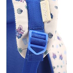 Babyhug Disney Stitch Beach Days Backpack | 2 Main Compartments, 1 Front Pocket, 2 Side Bottle Pockets | Water Resistant | Durable Zippers | For School & Outdoors - 16 Inches | Blue White