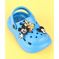 Cute Walk by Babyhug Disney Clogs with Mickey Mouse Applique - Blue