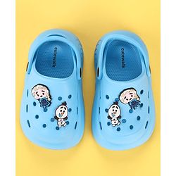 Cute Walk by Babyhug Disney  Back Strap Clogs With Elsa Applique - Light Blue