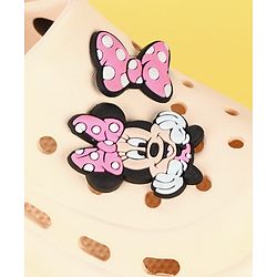 Cute Walk by Babyhug Disney  Back Strap Clogs With Minnie Mouse Applique - OffWhite