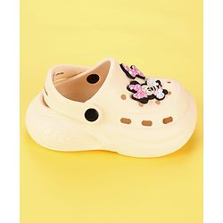 Cute Walk by Babyhug Disney  Back Strap Clogs With Minnie Mouse Applique - OffWhite