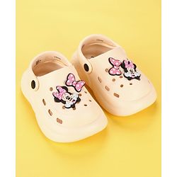 Cute Walk by Babyhug Disney  Back Strap Clogs With Minnie Mouse Applique - OffWhite