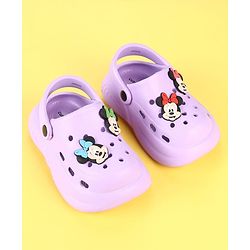 Cute Walk by Babyhug Disney Clogs with Minnie Mouse Applique - Purple