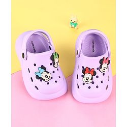 Cute Walk by Babyhug Disney Clogs with Minnie Mouse Applique - Purple