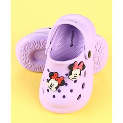 Cute Walk by Babyhug Disney Clogs with Minnie Mouse Applique - Purple