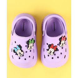 Cute Walk by Babyhug Disney Clogs with Minnie Mouse Applique - Purple