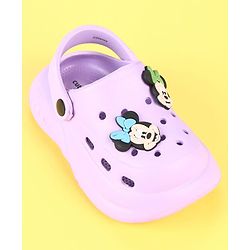 Cute Walk by Babyhug Disney Clogs with Minnie Mouse Applique - Purple