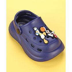 Cute Walk by Babyhug Disney Back Strap Clogs With Micky Mouse Applique - Navy Blue