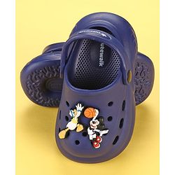 Cute Walk by Babyhug Disney Back Strap Clogs With Micky Mouse Applique - Navy Blue