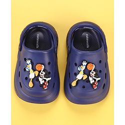 Cute Walk by Babyhug Disney Back Strap Clogs With Micky Mouse Applique - Navy Blue