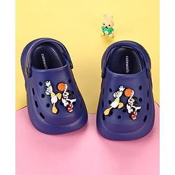 Cute Walk by Babyhug Disney Back Strap Clogs With Micky Mouse Applique - Navy Blue