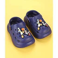 Cute Walk by Babyhug Disney Back Strap Clogs With Micky Mouse Applique - Navy Blue