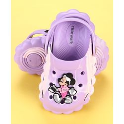 Cute Walk by Babyhug Disney  Back Strap Clogs With Minnie Mouse Applique - Purple