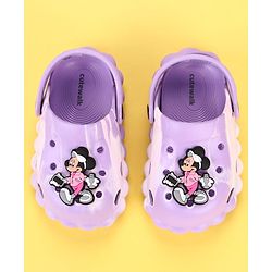 Cute Walk by Babyhug Disney  Back Strap Clogs With Minnie Mouse Applique - Purple