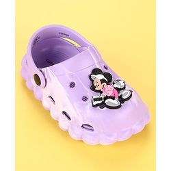 Cute Walk by Babyhug Disney  Back Strap Clogs With Minnie Mouse Applique - Purple