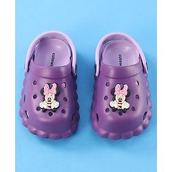 Cute Walk by Babyhug Disney Clogs with Minnie Mouse Applique - Purple