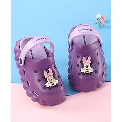 Cute Walk by Babyhug Disney Clogs with Minnie Mouse Applique - Purple