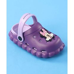 Cute Walk by Babyhug Disney Clogs with Minnie Mouse Applique - Purple