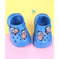 Cute Walk by Babyhug Marvel Clogs with Captain America Applique - Blue