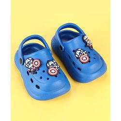 Cute Walk by Babyhug Marvel Clogs with Captain America Applique - Blue