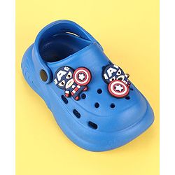 Cute Walk by Babyhug Marvel Clogs with Captain America Applique - Blue