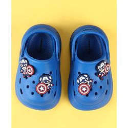 Cute Walk by Babyhug Marvel Clogs with Captain America Applique - Blue