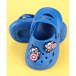 Cute Walk by Babyhug Marvel Clogs with Captain America Applique - Blue