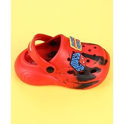 Cute Walk by Babyhug Marvel Clogs with Spider-Man Applique - Red