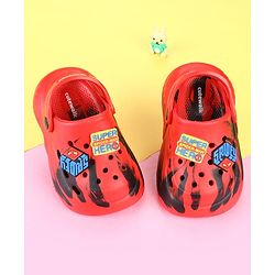 Cute Walk by Babyhug Marvel Clogs with Spider-Man Applique - Red