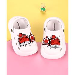 Cute Walk by Babyhug Marvel  Back Strap Clogs With Spider Man Applique - White & Red