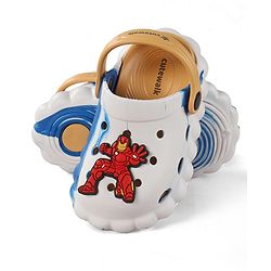 Cute Walk by Babyhug Marvel Back Strap Clogs With Iron Man Applique - Blue