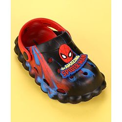 Cute Walk by Babyhug Marvel  Back Strap Clogs With Spider Man Applique - Black