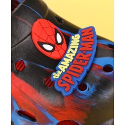 Cute Walk by Babyhug Marvel  Back Strap Clogs With Spider Man Applique - Black