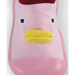 Cute Walk by Babyhug Slip On Sock Shoes With Applique - Pink
