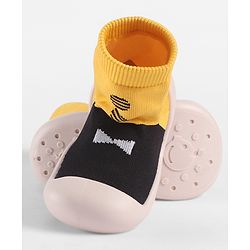 Cute Walk by Babyhug Slip On Sock Shoes - Black
