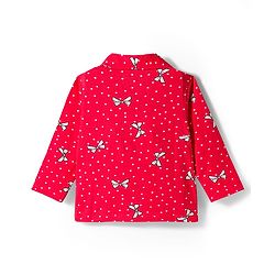 Babyhug Disney Single Jersey Knit Full Sleeves Co-ords Night Suit With Marie Graphics - Red