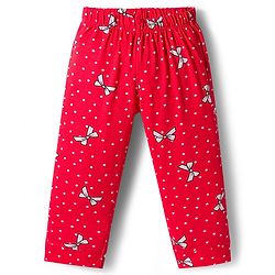 Babyhug Disney Single Jersey Knit Full Sleeves Co-ords Night Suit With Marie Graphics - Red