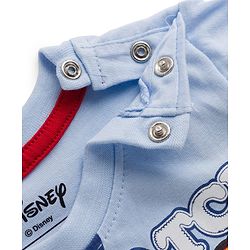 Babyhug Disney Single Jersey Knit Half Sleeves T-Shirt With Mickey & Pluto Graphics - Light Blue